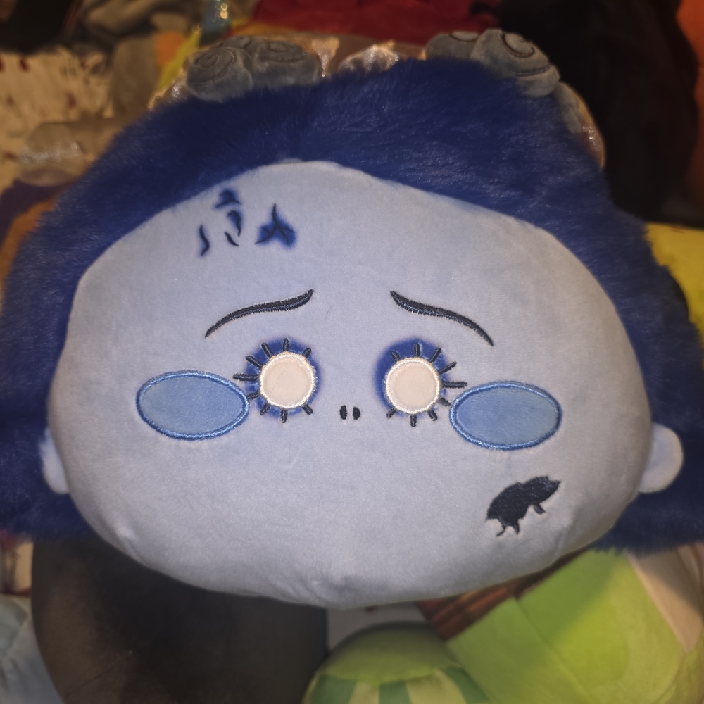 Adorable Blue Character Kids Pillow
